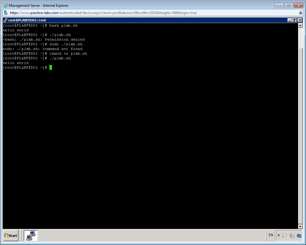 Practice Labs screenshot.